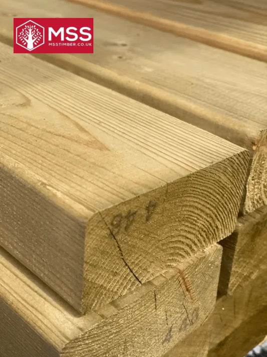 4x2 Treated Timber (95mm x 47mm) - Sawn Treated Kiln Dried Roofing Joist Timber
