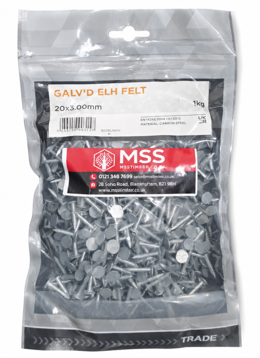 20mm Galv ElH Felt Nail 1kg