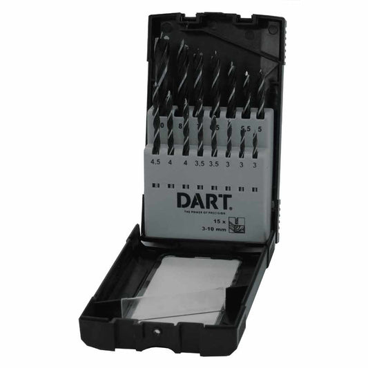 DART 15 Piece Brad Point Wood Drill Bit Set - MSS Timber Merchants