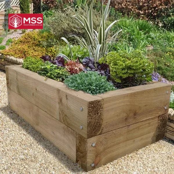 Green Railway Sleepers 2400mm x 100mm x 200mm - MSS Timber Merchants