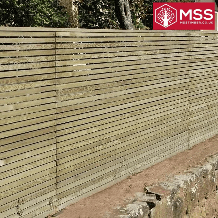 10 Packs of 10 Fencing Slats Planed with Eased Corners Green Treated Redwood - MSS Timber Merchants