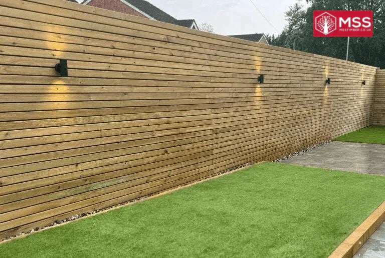 10 Packs of 10 Fencing Slats Planed with Eased Corners Green Treated Redwood - MSS Timber Merchants