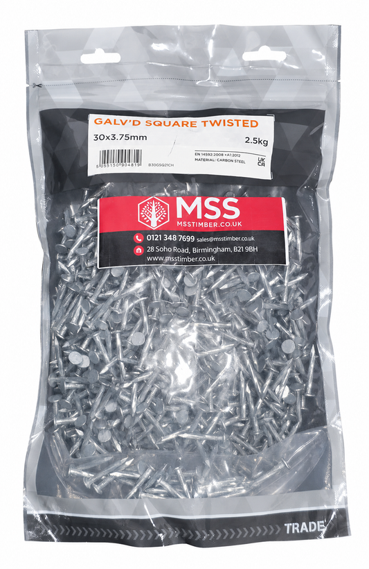 30mm Galv Twisted Nails 2.5kg