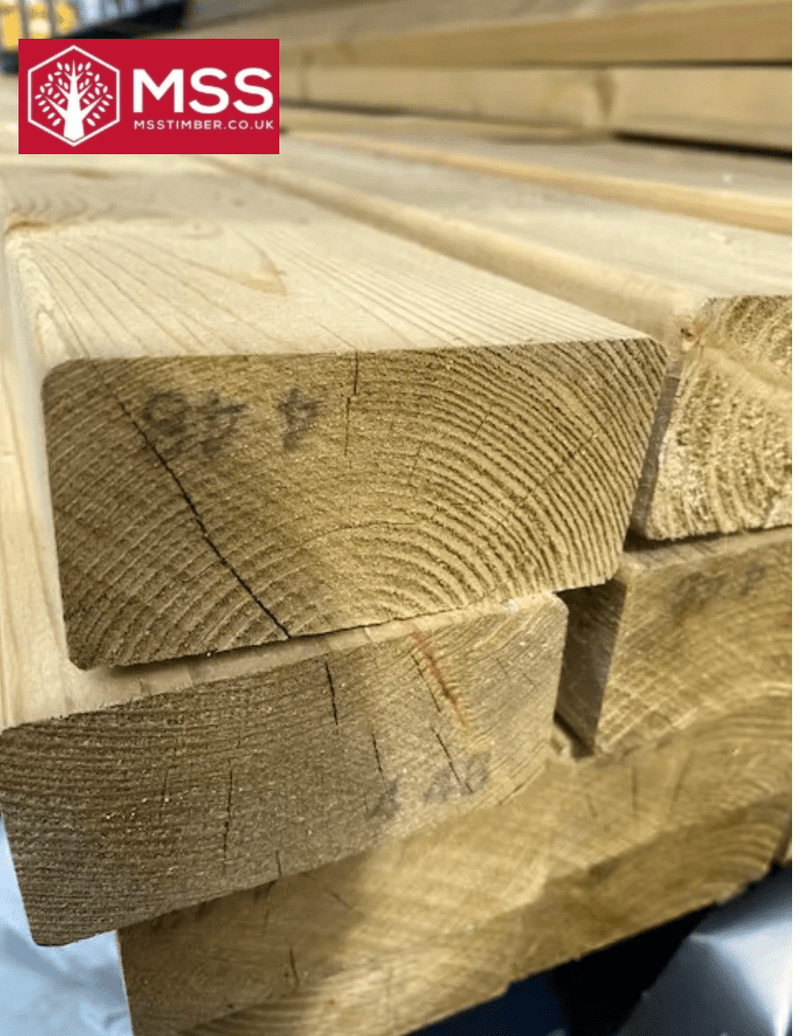 4x2 Treated Timber (95mm x 47mm) - Sawn Treated Kiln Dried Roofing Joist Timber - MSS Timber Merchants