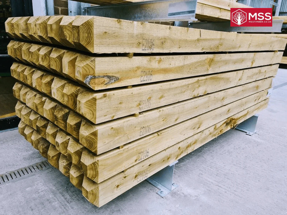 6 Inch Square Timber Post 6x6 (150mm x 150mm x 3.0m) - Sawn Treated Timber Post – MSS Timber ...