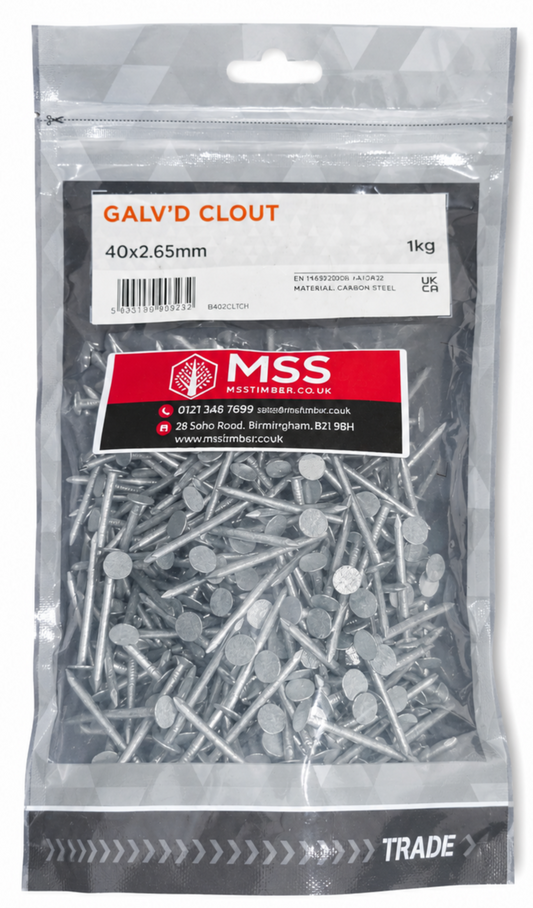40mm Galv Clout Nails 1kg