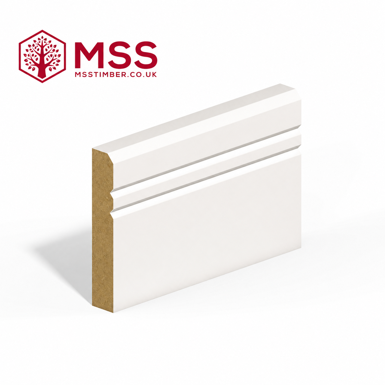 6" chamfer & double "V" groove MDF Skirting 4.2m