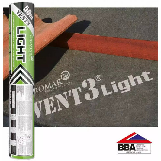 Breather Membrane Felt Underlay Cromar Vent 3 Light - 50m x 1.5m Roll