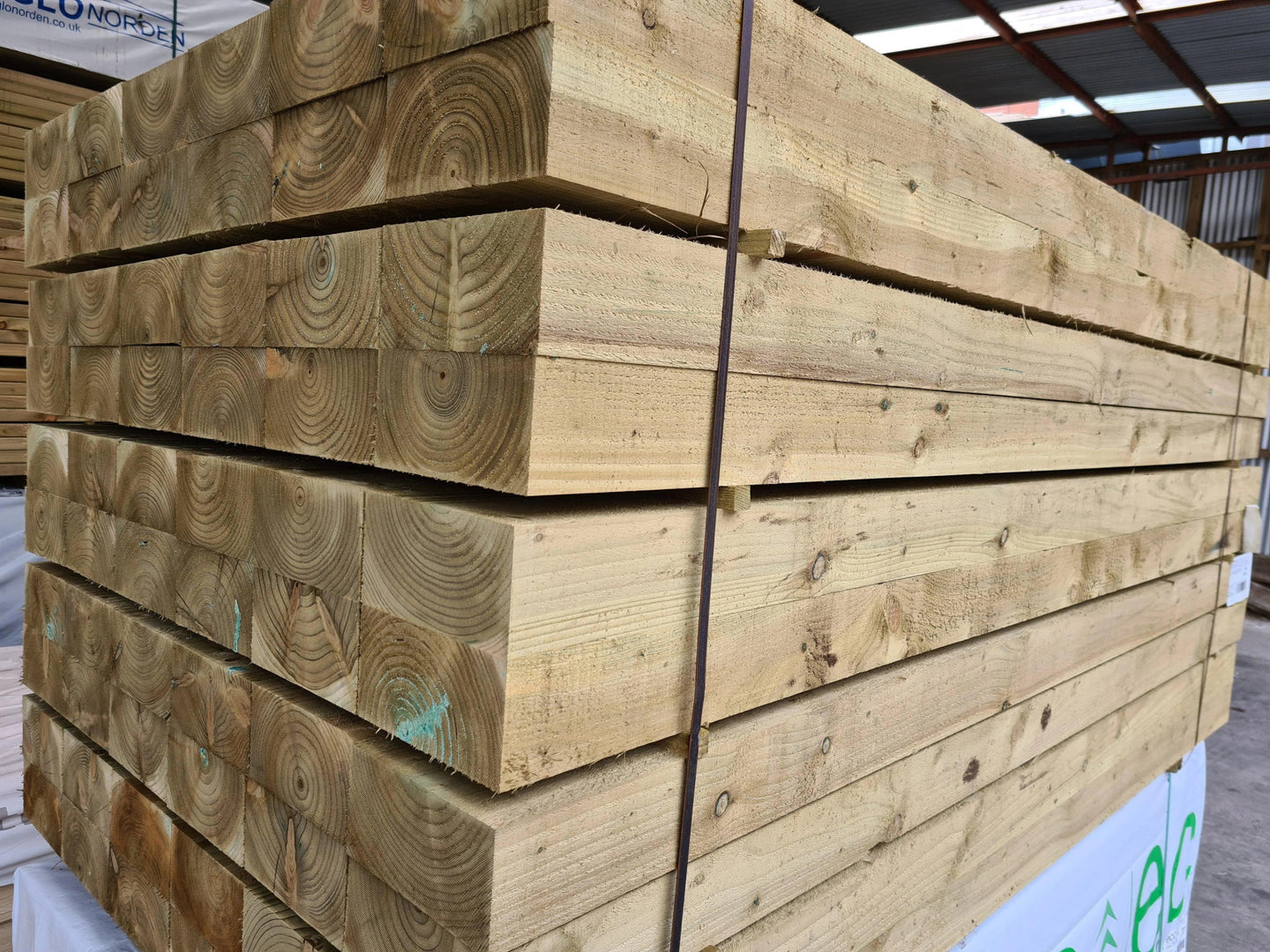 Green Railway Sleepers 2400mm x 100mm x 200mm - MSS Timber Merchants