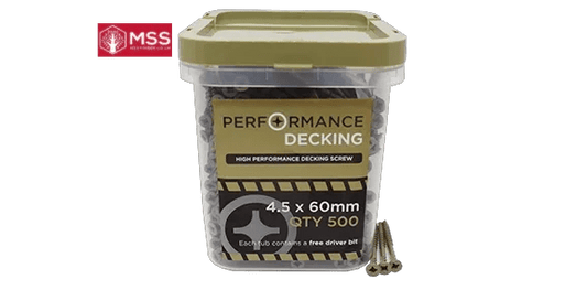 M4.5 x 60mm Performance Decking Screws - 500 Qty - MSS Timber Merchants
