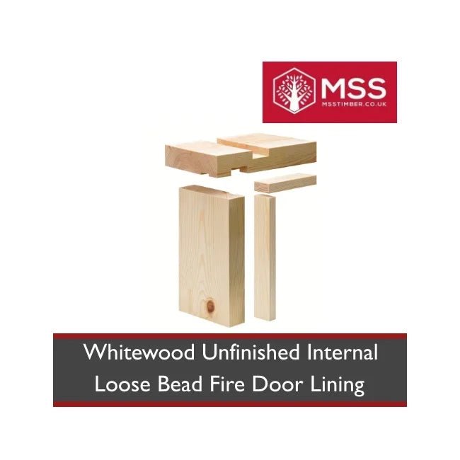 Whitewood Unfinished Internal Loose Bead Fire Door Lining - MSS Timber Merchants